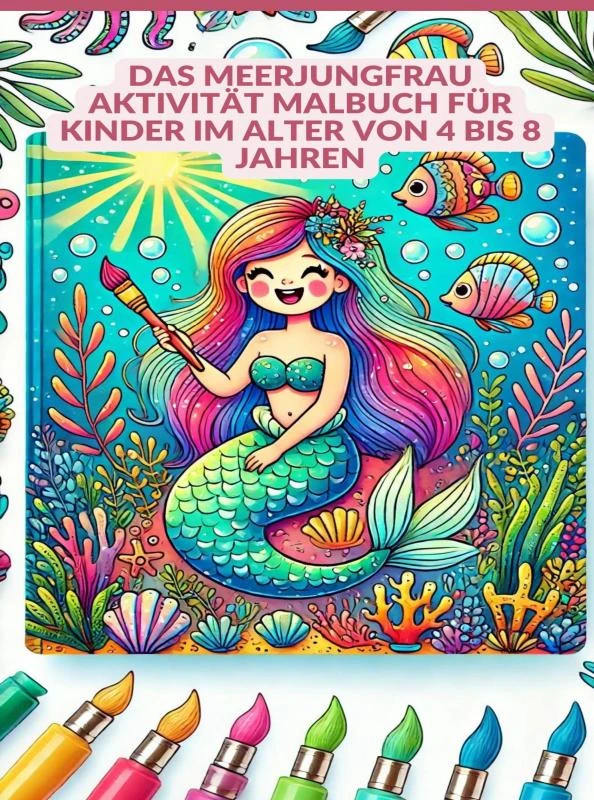 Das Meerjungfrau Aktivität MALBUCH für Kinder im Alter von 4 bis 8 Jahren – Linda Schulhoff – boek cover