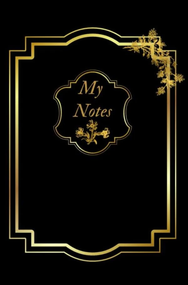 Notitieboek - Cadeau voor man - Cadeau voor vrouw - hardcover - Notitieboekje - Schrijfblok - Notebook - Goude - Zwart - my notes 6 – Anias Delacre – boek cover