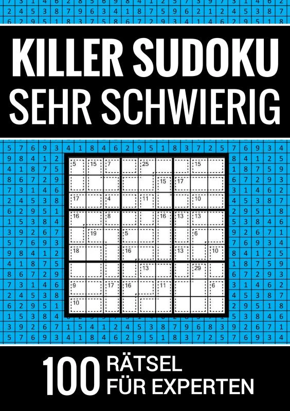 Killer Sudoku sehr schwierig - 100 Rätsel für Experten – Sudoku Puzzlebücher – boek cover