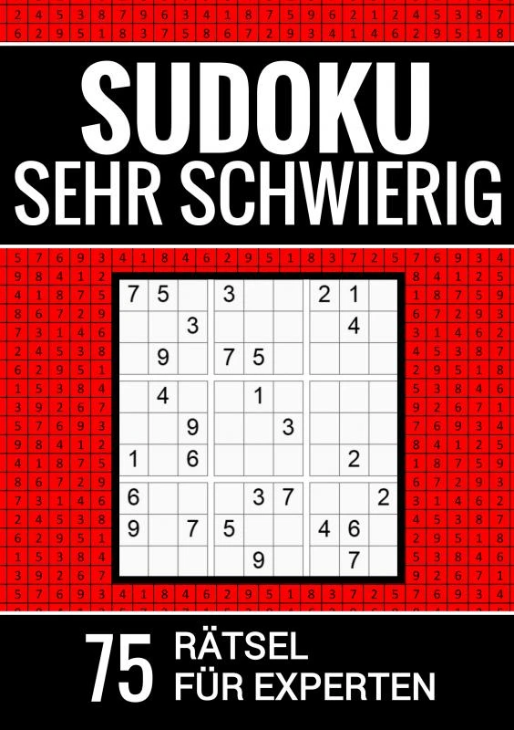 Sudoku sehr schwierig - 75 Rätsel für Experten – Sudoku Puzzlebücher – boek cover