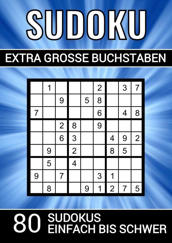Sudoku extra grosse Buchstaben - 80 Sudokus einfach bis schwer – Sudoku Puzzlebücher – boek cover