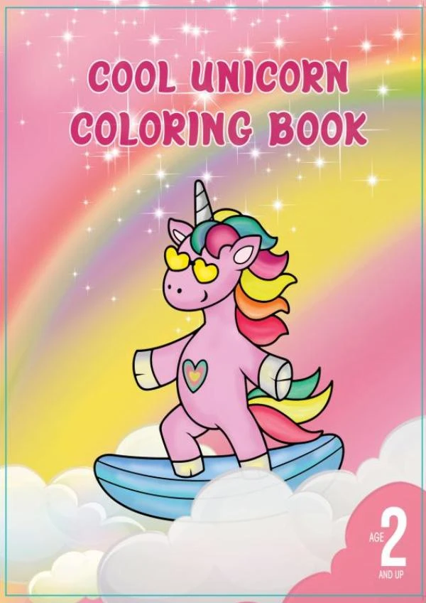 Cool Unicorn coloring book – Dhr Hugo Elena – boek cover