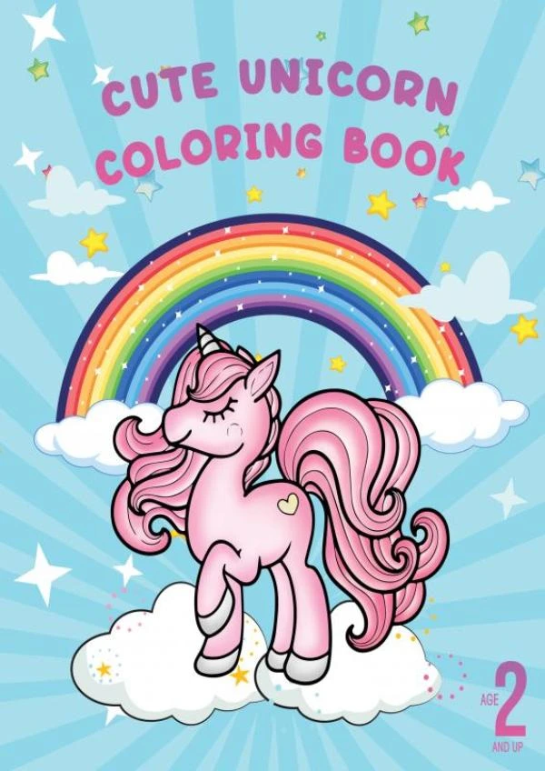 Cute Unicorn coloring book – Dhr Hugo Elena – boek cover