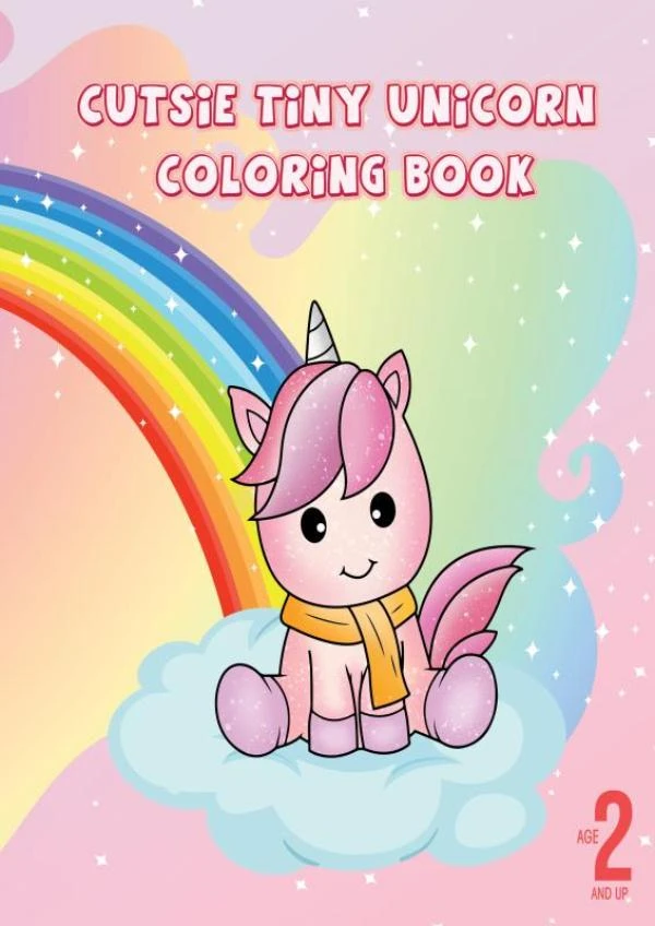 Cutsie tiny unicorn coloring book – Dhr Hugo Elena – boek cover