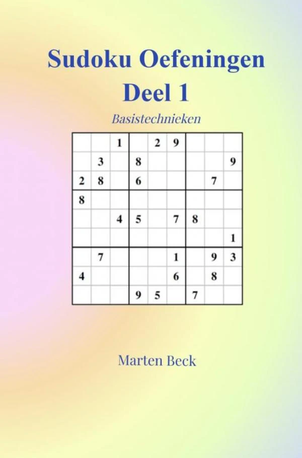 Sudoku Oefeningen Deel 1 – Marten Beck – boek cover
