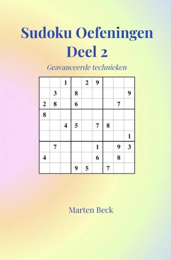 Sudoku Oefeningen Deel 2 – Marten Beck – boek cover