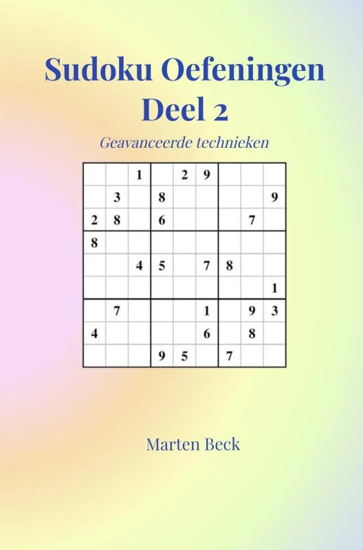 Sudoku Oefeningen Deel 2 – Marten Beck – boek cover