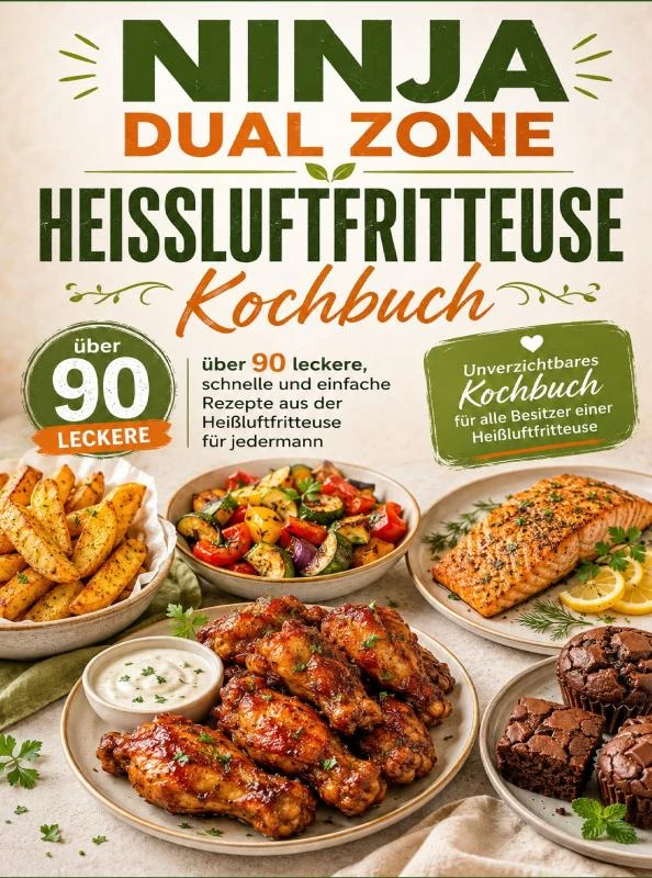 Ninja Dual Zone Heißluftfritteuse Kochbuch: über 90 leckere, schnelle und einfache Rezepte aus der Heißluftfritteuse für jedermann – Tilda S – boek cover
