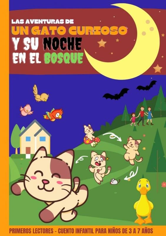 Las aventuras de un gato curioso y su noche en el bosque – Hobby Mate – boek cover