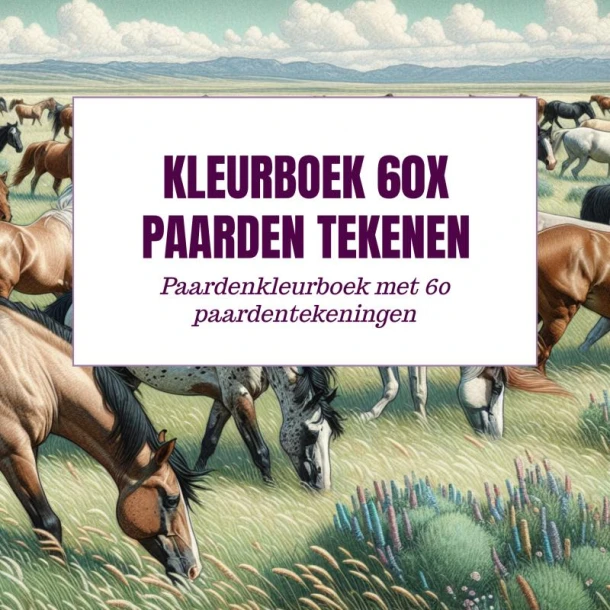 Kleurboek 60x Paarden Tekenen – Andries B.V. – boek cover