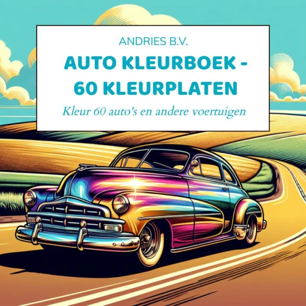 Auto Kleurboek - 60 Kleurplaten – Andries B.V. – boek cover