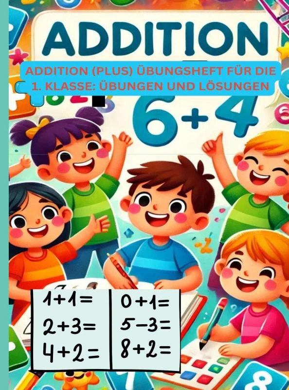 Addition (Plus) Übungsheft für die 1. Klasse: Übungen und Lösungen – Jennifer Huber – boek cover