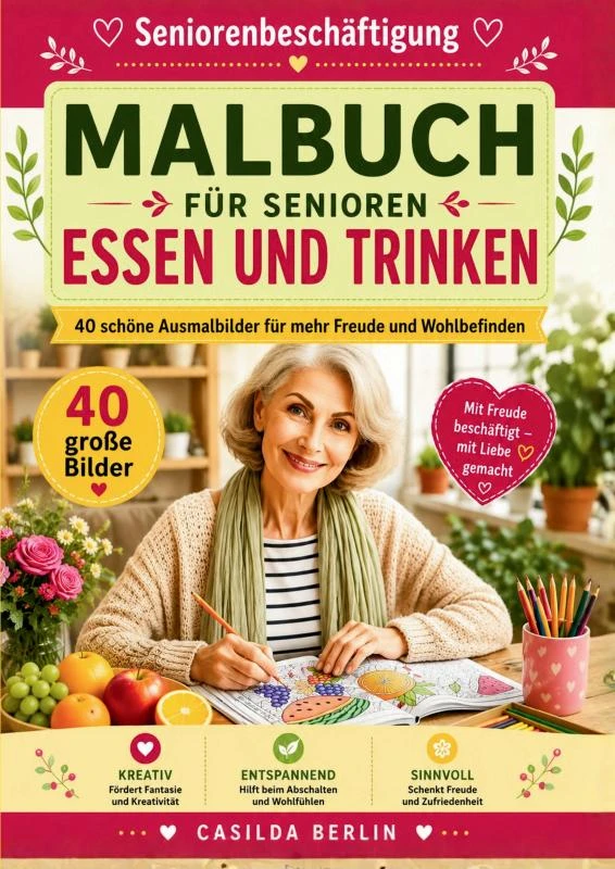 Malbuch für Senioren Essen und Trinken – Casilda Berlin – boek cover