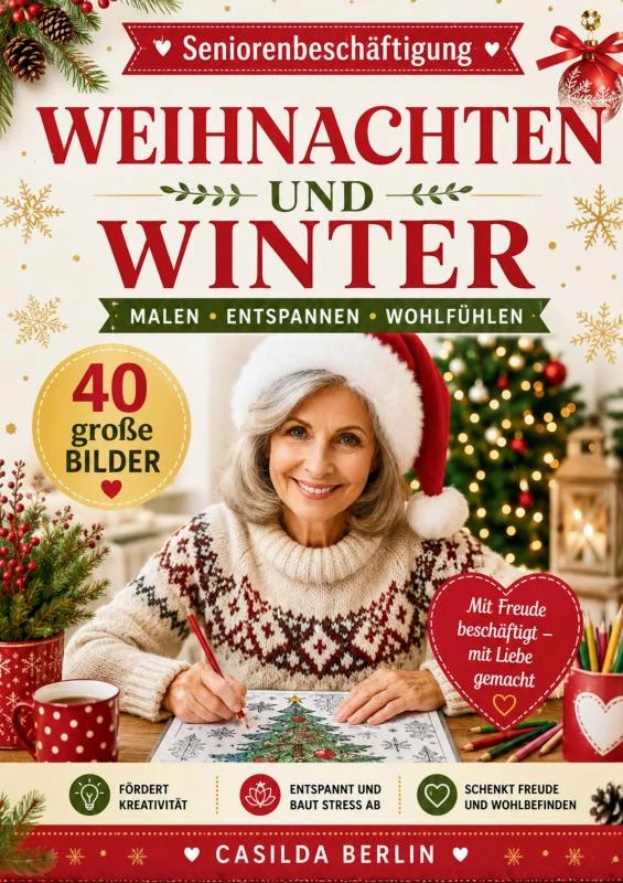 Weihnachten und Winter - Malbuch für Senioren – Casilda Berlin – boek cover