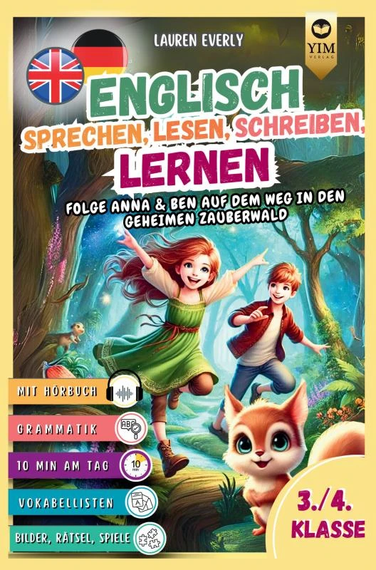 Englisch Kurzgeschichten 3./4. Klasse - Spielerisch Englisch lesen, sprechen, schreiben lernen. – Lauren Everly – boek cover