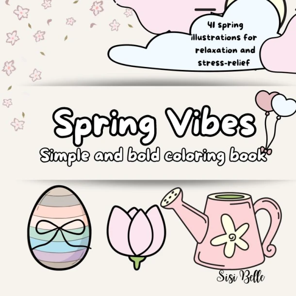 Spring Vibes coloring book – Sisi Belle – boek cover