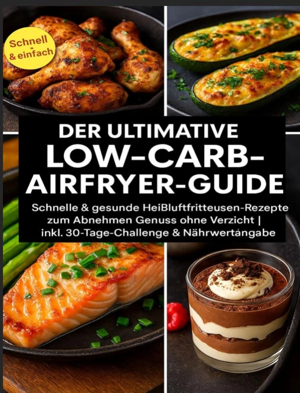 Der ultimative Low-Carb-Airfryer-Guide: Schnelle & gesunde Heißluftfritteusen-Rezepte zum Abnehmen – Emma L. Fischer – boek cover
