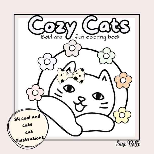 Cozy Cats Coloring Book – Sisi Belle – boek cover