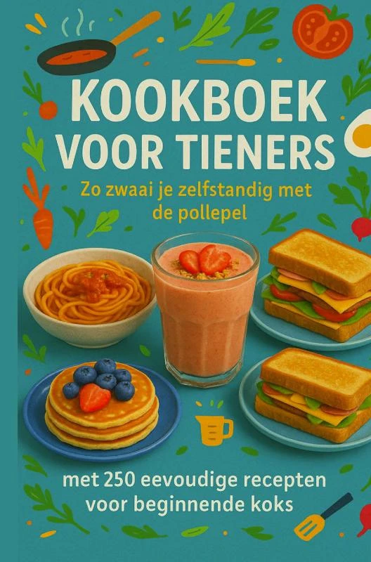 Kookboek voor Tieners Zo zwaai je zelfstandig met de pollepel:Het perfecte cadeau voor tieners (¿¿¿¿¿ 30-dagen eetplan voor tieners (met ontbijt, lunc) – boek cover