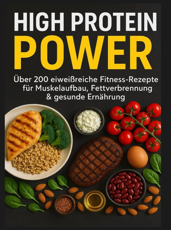 High Protein Power: Über 200 eiweißreiche Fitness-Rezepte für Muskelaufbau, Fettverbrennung & gesunde Ernährung – Klara Jansen – boek cover