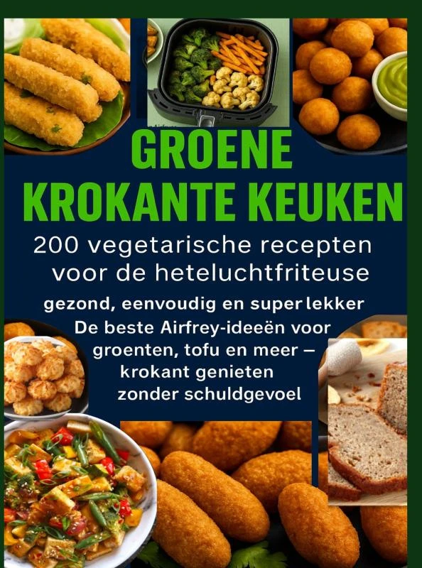 GROENE KROKANTE KEUKEN -200 vegetarische recepten voor de heteluchtfriteuse – Livia Albrecht – boek cover