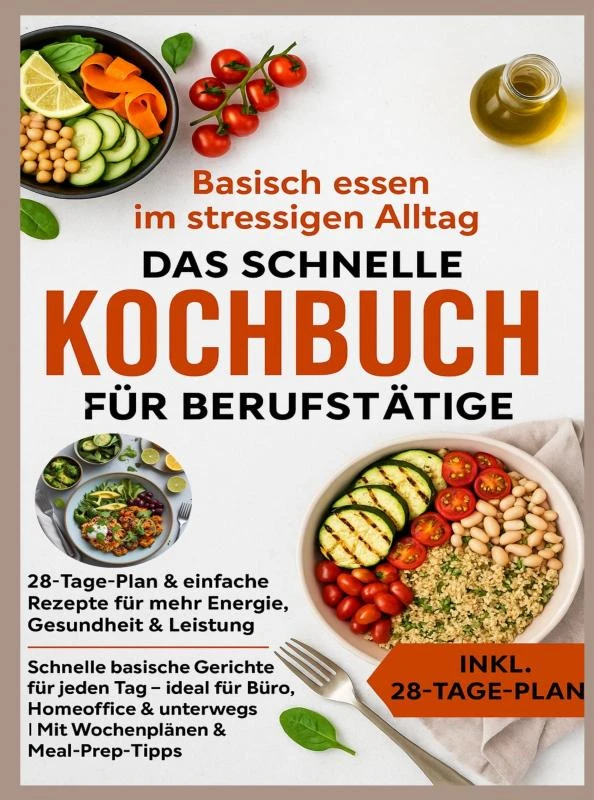 Basisch essen im stressigen Alltag ¿ Das schnelle Kochbuch für Berufstätige: 28-Tage-Plan & einfache Rezepte für mehr Energie, Gesundheit & Leistung – Julia RecipeMaster – boek cover