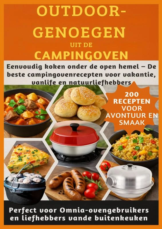 OUTDOOR-GENOEGEN UIT DE CAMPINGOVEN: 200 RECEPTEN VOOR AVONTUUR EN SMAAK-Perfect voor Omnia-ovengebruikers en liefhebbers vande buitenkeuken – Julia RecipeMaster – boek cover