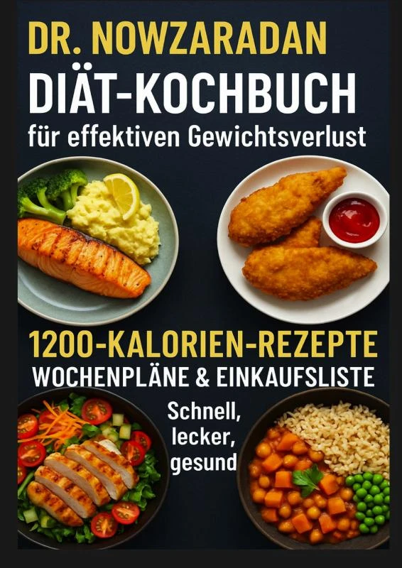 Dr. Nowzaradans Diät-Kochbuch für effektiven Gewichtsverlust: 1200-Kalorien-Rezepte, Wochenpläne & Einkaufsliste ¿ schnell, lecker, gesund – Ella Feldgrill – boek cover