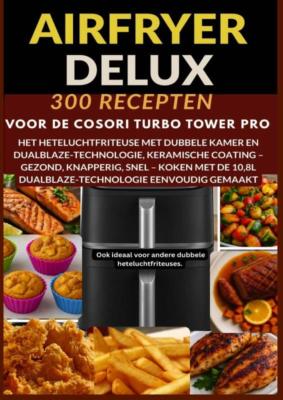 Airfryer Deluxe: 300 recepten voor de COSORI Turbo Tower Pro ¿ het heteluchtfriteuse met dubbele kamer en DualBlaze-technologie, keramische coating – Frida Kochlust – boek cover