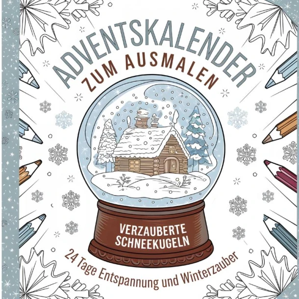 Adventskalender zum Ausmalen: Verzauberte Schneekugeln - 24 Tage Entspannung und Winterzauber – Lisa Star – boek cover