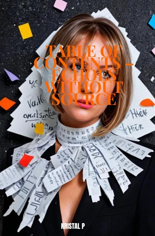 Table of Contents ¿ Echoes Without Source – Kristal P – boek cover