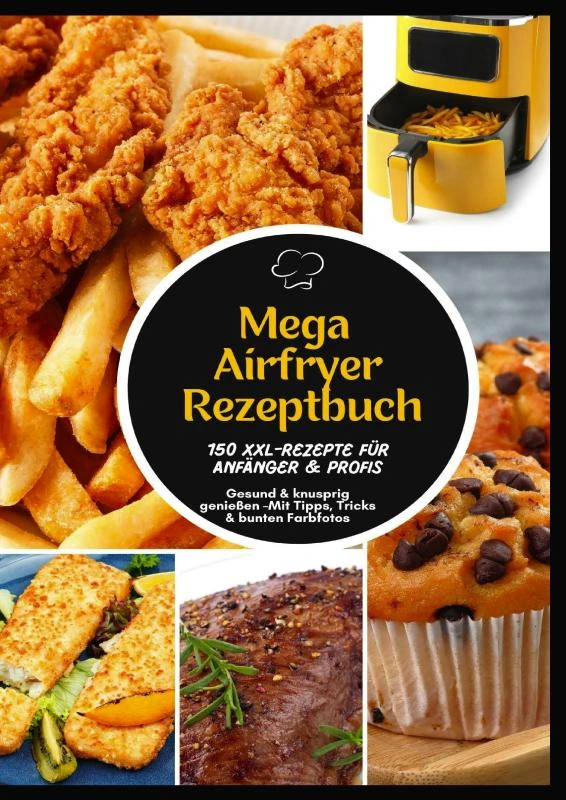 Mega Heißluftfritteuse Rezeptbuch: 150 XXL-Rezepte für Anfänger & Profis | Gesund & knusprig genießen ¿Mit Tipps, Tricks & bunten Farbfotos – Maya Balance – boek cover