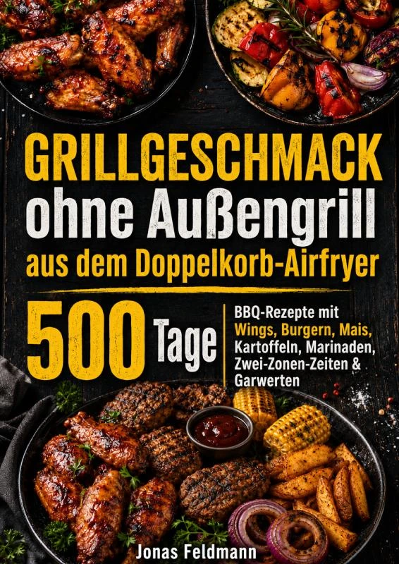 Grillgeschmack ohne Außengrill aus dem Doppelkorb-Airfryer – Jonas Feldmann – boek cover