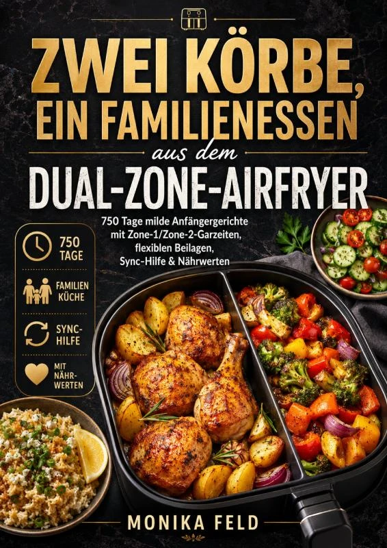 Zwei Körbe, ein Familienessen aus dem Dual-Zone-Airfryer – Monika Feld – boek cover