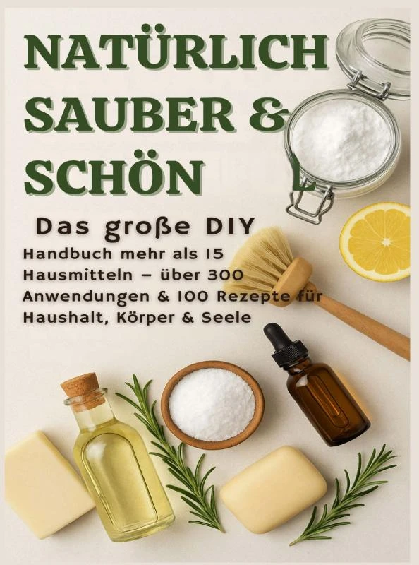 NATÜRLICH SCHÖN & SAUBER: Das große DIY-Handbuch ¿ über 15 Haushaltszutaten, 300+ Anwendungsmöglichkeiten & 100 Rezepte für Haus, Körper & Seele – S. Wilder – boek cover