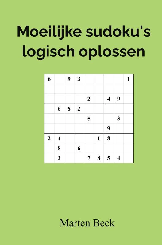 Moeilijke sudoku's logisch oplossen – Marten Beck – boek cover