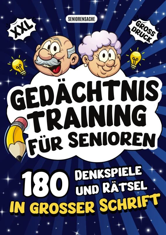 Gedächtnistraining für Senioren - Denkspiele und Rätsel in großer Schrift – Seniorensache Verlag – boek cover