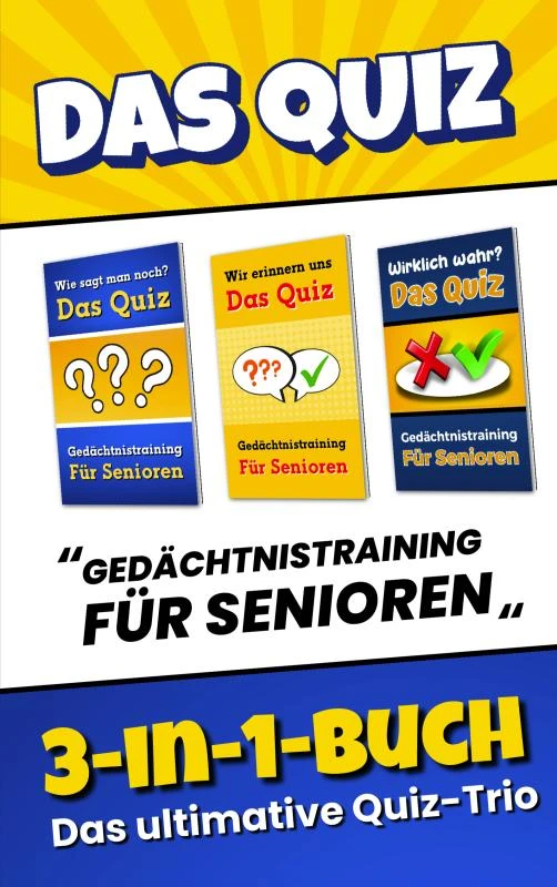 Das Quiz 3-in-1-Buch - Gedächtnistraining für Senioren – Blaukirsch Verlag – boek cover