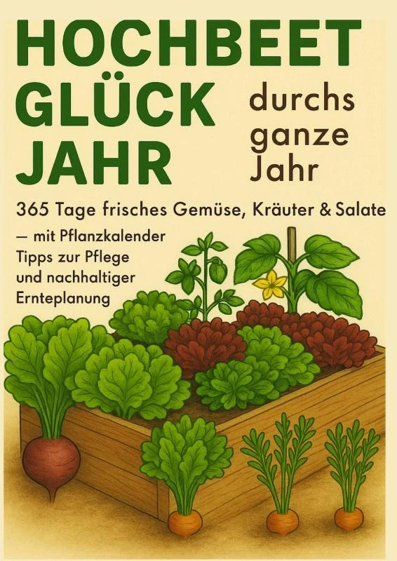 Hochbeet-Glück durchs ganze Jahr ¿ 365 Tage frisches Gemüse, Kräuter & Salate ¿ mit Pflanzkalender, Tipps zur Pflege und nachhaltiger Ernteplanung – Luise Gartmann – boek cover
