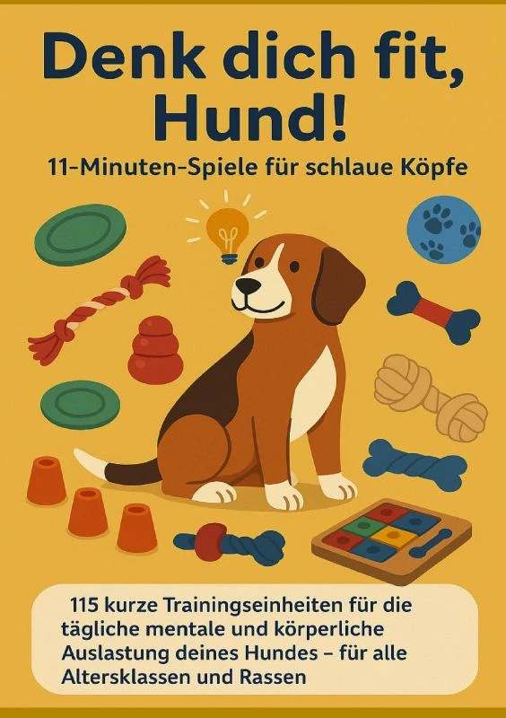 Denk dich fit, Hund! ¿ 11-Minuten-Spiele für schlaue Köpfe (Ein liebevolles Geschenk für Familien, Senior:innen & Hundeliebhaber:innen) – Mara Fellherz – boek cover