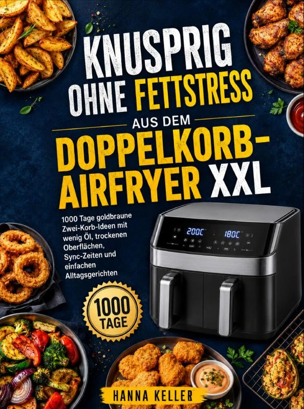 Knusprig ohne Fettstress aus dem Doppelkorb-Airfryer XXL – Hanna Keller – boek cover