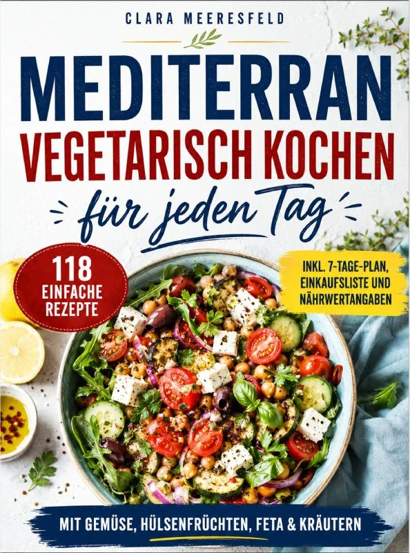 Mediterran vegetarisch kochen für jeden Tag – Clara Meeresfeld – boek cover