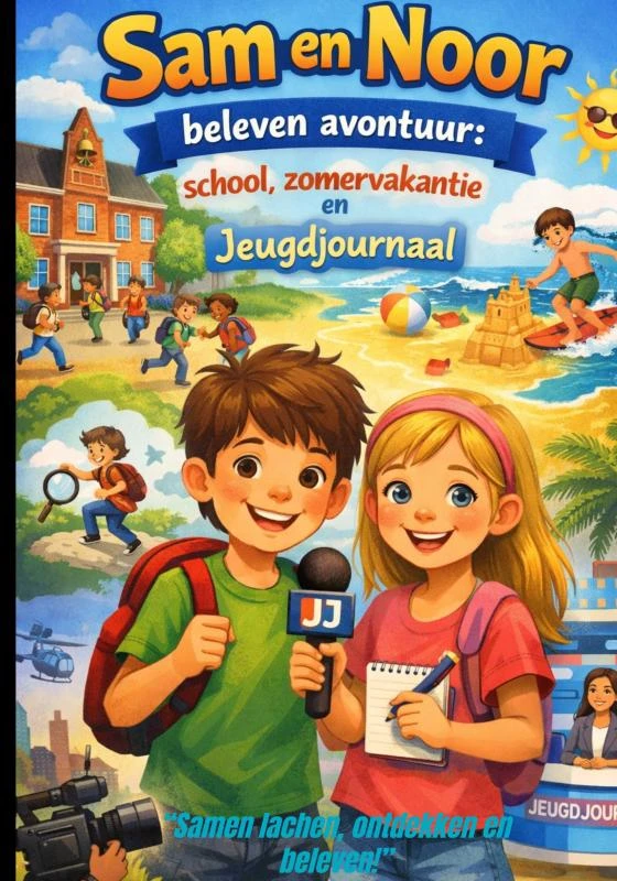 Sam en Noor beleven avontuur: school, zomervakantie en Jeugdjournaal – Rick Van Beckhoven – boek cover