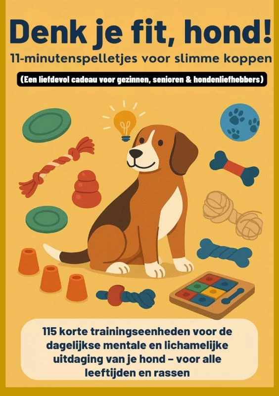 Denk je fit, hond! ¿ 11-minutenspelletjes voor slimme koppen(Een liefdevol cadeau voor gezinnen, senioren & hondenliefhebbers) – Mara Fellherz – boek cover