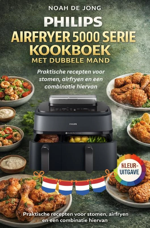 PHILIPS AIRFRYER 5000 SERIE KOOKBOEK MET DUBBELE MAND – boek cover