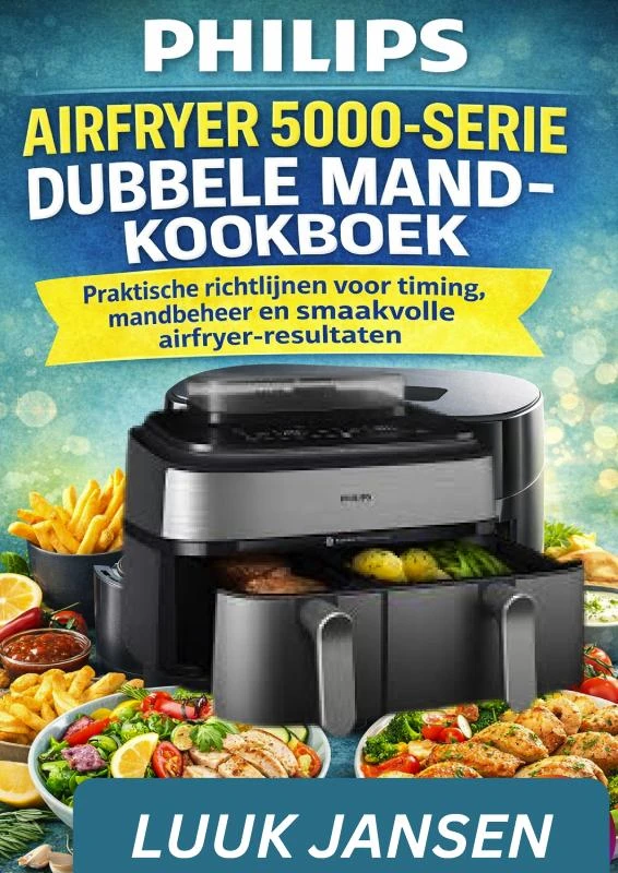 PHILIPS AIRFRYER 5000-SERIE DUBBELE MAND-KOOKBOEK – boek cover