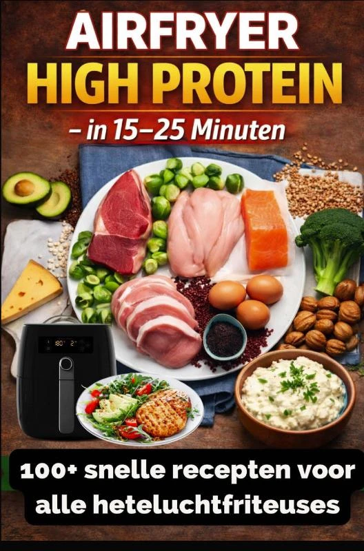 Airfryer High Protein ¿ in 15¿25 minuten 100+ snelle recepten voor alle heteluchtfriteuses ¿ inclusief voedingswaarden – Sophie Leclerc – boek cover