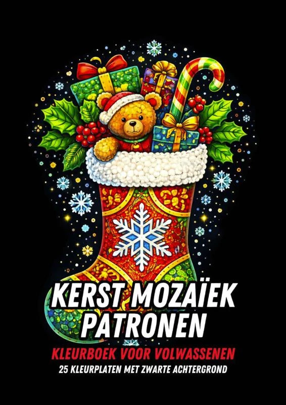 Kerst Mozaïek Patronen - Kleurboek voor Volwassenen – Kleurboek Shop – boek cover