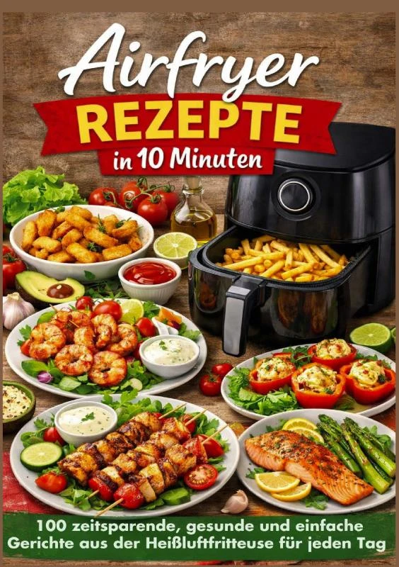 Airfryer Rezepte in 10 Minuten: 100 zeitsparende, gesunde und einfache Gerichte aus der Heißluftfritteuse für jeden Tag – Mia Genuss – boek cover