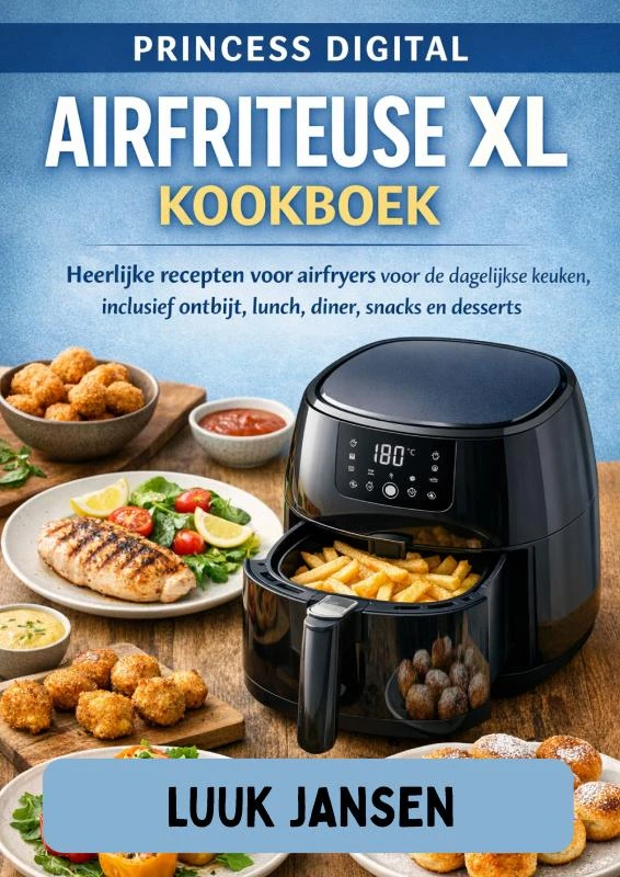 PRINCESS DIGITAL AIRFRITEUSE XL KOOKBOEK – Luuk JANSEN – boek cover